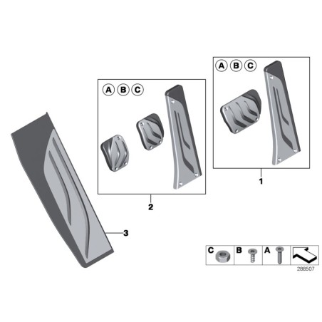 BMW/Repose-pieds en acier inoxydable - Pièce d'origine BMW51472358324