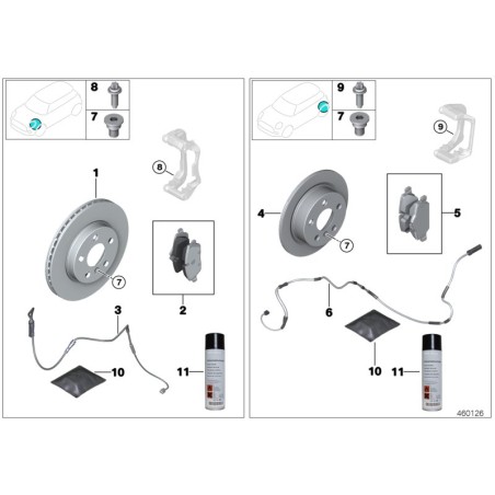 Boulon de support d'étrier de frein avant M12x1.5 2pcs - Pièce d'origine BMW 34106864424