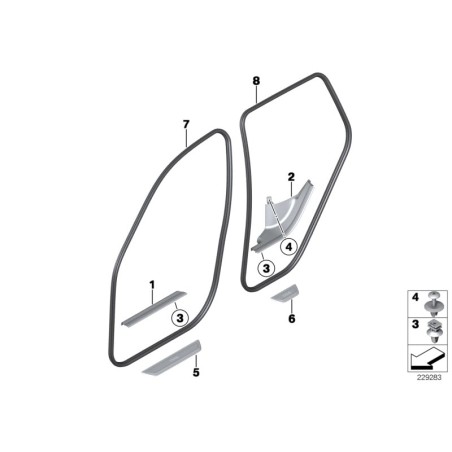 Seuil de porte avant BMW - Pièce d'origine BMW51477205597