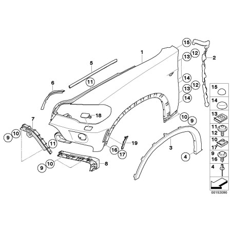 BMW / Aile avant droite - Pièce d'origine BMW51657178400