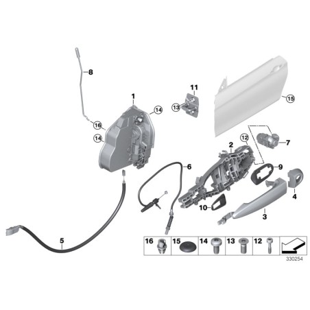 Serrure de porte avant gauche N/S RHD - Pièce d'origine BMW 51217202145