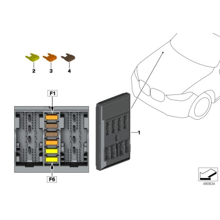 BMW/Fusible MINI Jaune-Marron - Pièce d'origine BMW61136917401