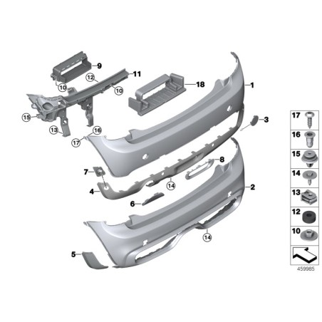 BMW/Guide pour pare-chocs côté droit - Pièce d'origine BMW51127411146