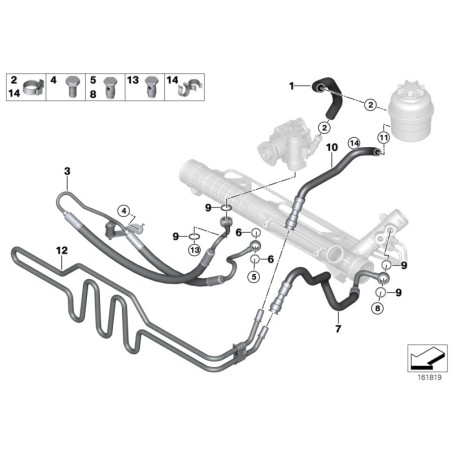 Boulon de banjo de tuyauterie de direction assistée creuse - Pièce d'origine BMW MINI 32416781261