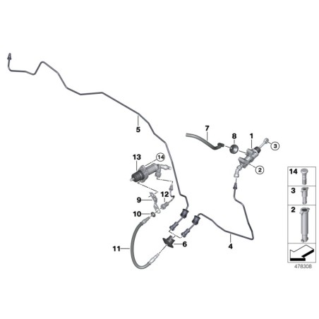 BMW/Tuyau enroulé d'un mètre - Pièce d'origine BMW21521163714