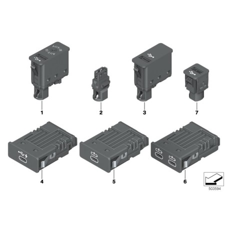 Prise d'entrée USB Auxiliaire Jack - Pièce d'origine BMW 84109229246