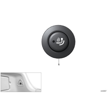 Bouton de commutation de l'attelage de remorque - Pièce d'origine BMW 61319272858