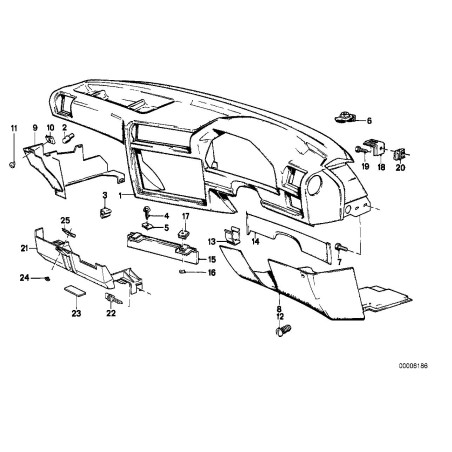 Goupille de fixation de panneau de garniture - Pièce d'origine BMW 51451916579