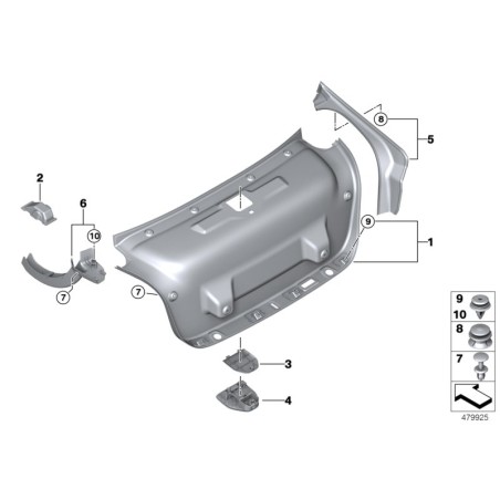 Garniture de panneau de canal d'eau gauche - Pièce d'origine BMW 51497400595