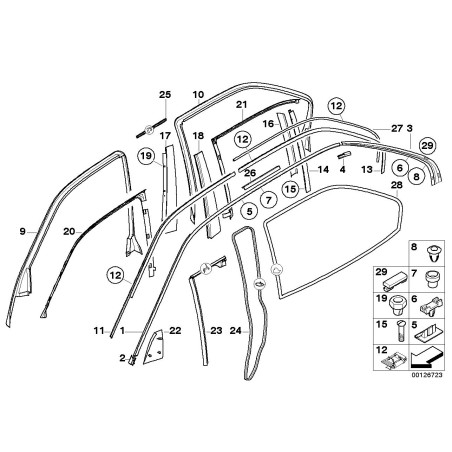 Garniture de fenêtre - Pièce d'origine BMW 51138208406