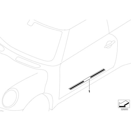 Bande d'entrée de seuil de porte 1 PC - Pièce d'origine MINI 51717200469