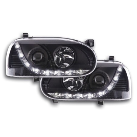 Phare Daylight LED DRL look VW Golf 3 type 1HXO 1EXO 91-97 noir