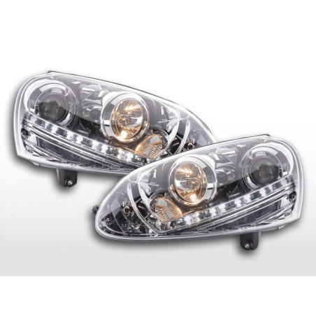 Phare Daylight LED DRL look VW Golf 5 type 1K 03-08 chrome