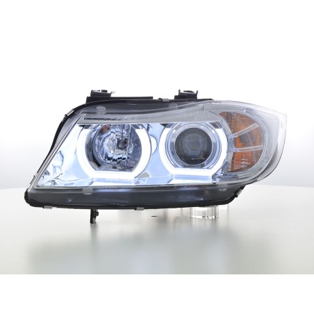 Phares Xenon Daylight LED look DRL BMW Série 3 E90 / E91 05-08 chrome