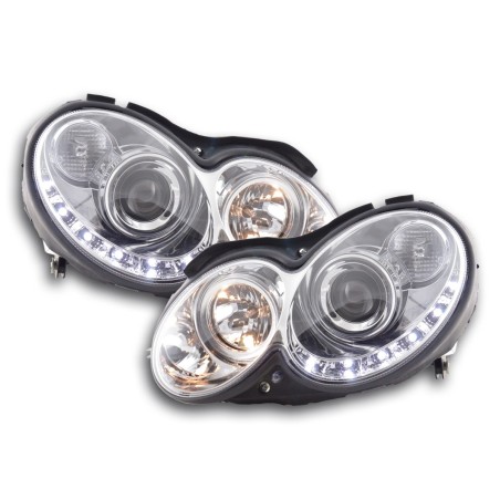 Phare Daylight LED DRL look Mercedes CLK W209 04-09 chrome