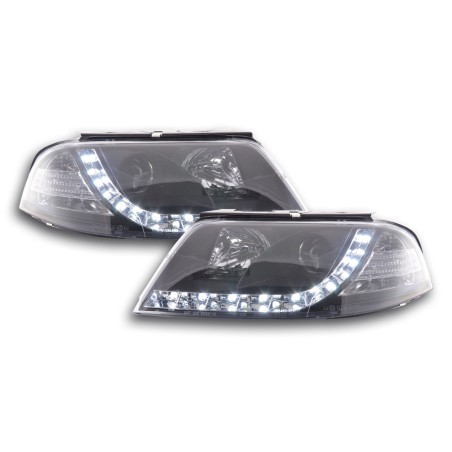 Phare Daylight LED look DRL VW Passat type 3BG 00-05 noir pour conduite à droite