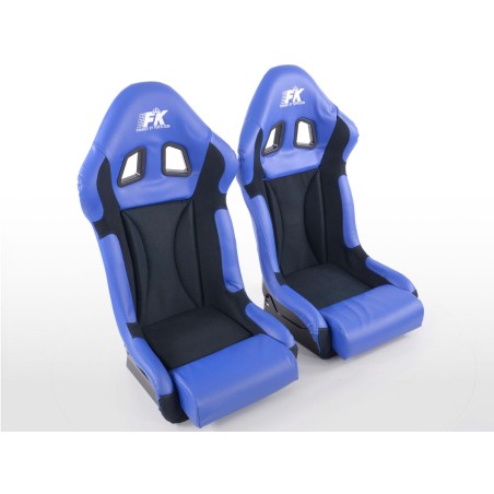 Sièges sport FK Sièges baquets complets pour voiture Set Race 1 avec housse en fibre de verre brillante