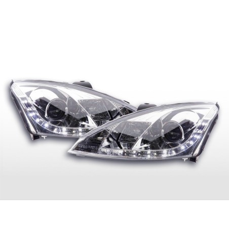 Phare Daylight à LED DRL look Ford Focus 3/4/5 portes. 98-01 chromé