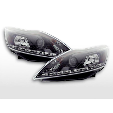 Phare Daylight à LED DRL look Ford Focus 3/5 portes. 08- noir