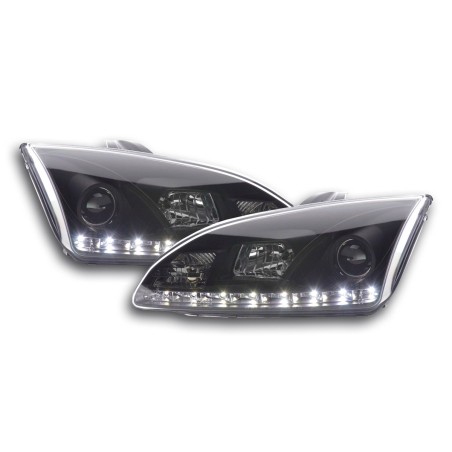 Phare Daylight à LED DRL look Ford Focus 4/5 portes. 05-08 noir