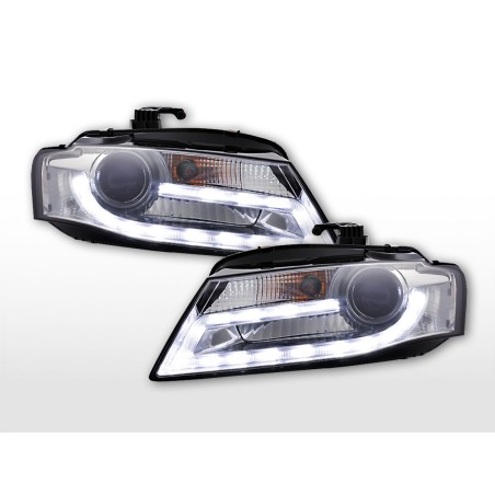 Phares Xenon Daylight LED feux de jour Audi A4 B8 8K 07-11 chrome