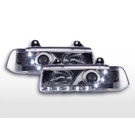 Phares Daylight Feux de jour à LED BMW Série 3 E36 Coupé / Cabrio 92-98 chromé pour conduite à droite