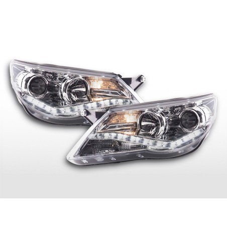 Phares Daylight LED feux de jour VW Tiguan 07-11 chrome