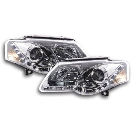 Phare Daylight LED look DRL VW Passat type 3C 05- chromé pour conduite à droite