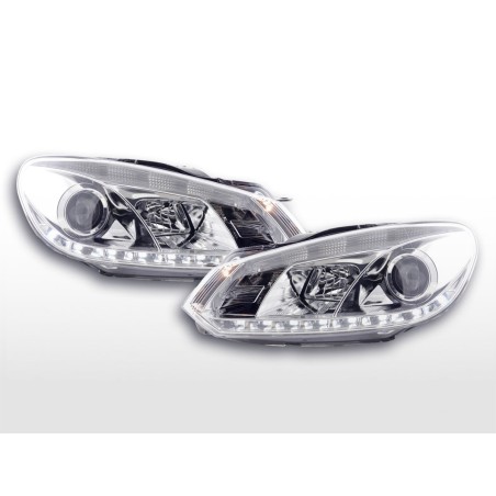 Phare Daylight LED Feux de jour LED VW Golf 6 type 1K 08- chrome pour conduite à droite