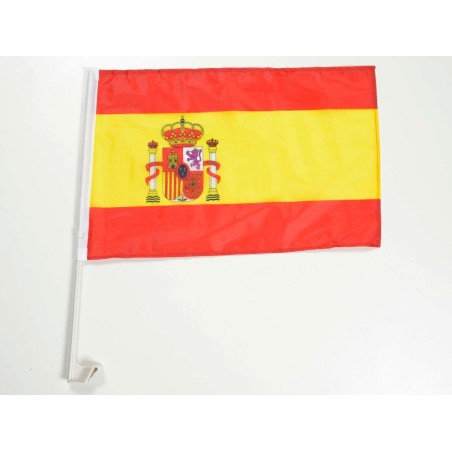 Drapeau de voiture Drapeau de voiture Drapeau d'Espagne avec support pour vitre latérale 30x45cm