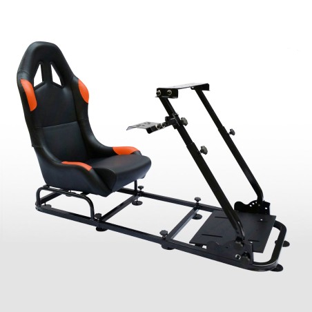 Siège de jeu FK Simulateur de course de siège de jeu eGaming Seats Monaco noir / orange