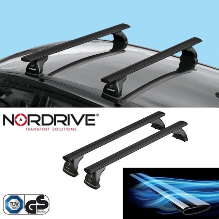 NORDRIVE EVOS SILENZIO BLACK Barres de toit pour PEUGEOT 308 (3. GEN.) BERLINE 5-PORTES