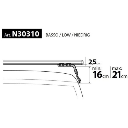 NORDRIVE KARGO Barres de toit 3-Barres pour SUZUKI JIMNY GJ