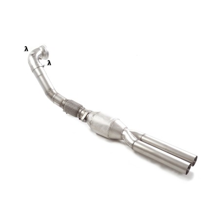 Downpipe + Catalyseur métallique 300cpsi  
 Ligne avec diamètre majoré 80 mm 